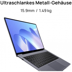 Huawei 华为 MateBook 14, Intel Core i5-1135G7, 16 GB RAM, 512 GB SSD, 14" 笔记本电脑, 2K FullView Touch Display, 超薄金属外壳, 指