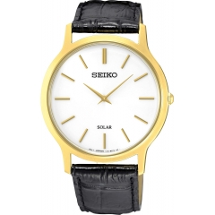 Seiko 精工 男式模拟石英手表皮革表带 SUP872P1