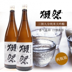 日本清酒獭祭三割九分纯米大吟酿清酒原装进口1.8L*2纯米酒...