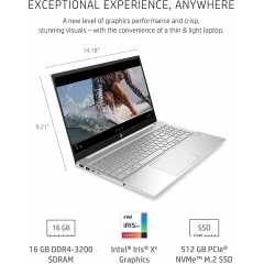 HP 惠普 Pavilion 15 笔记本电脑,第 11 代 Intel Core 英特尔酷睿 i7-1165G7 处理器,16 GB 内存,512 GB 固态硬盘存储,全高清 IPS 微边框显示屏,Windows 10 Pro,紧凑设计