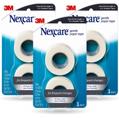 Nexcare 温和纸质急救胶带,用于固定纱布和敷料,1 英寸 x 10 码,6 卷