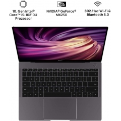 Huawei 华为 MateBook X Pro 2020 3K全触屏笔记本电脑 13.9英寸，10th Gen 英特尔 i5，16GB内存+ 512GB固态硬盘，GeForce MX250，隐藏式摄像头，Windows 10家庭版，太空灰